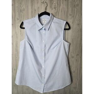 Brooks Brothers Women’s Sleeveless Dress Shirt Button Down Top – Size 14